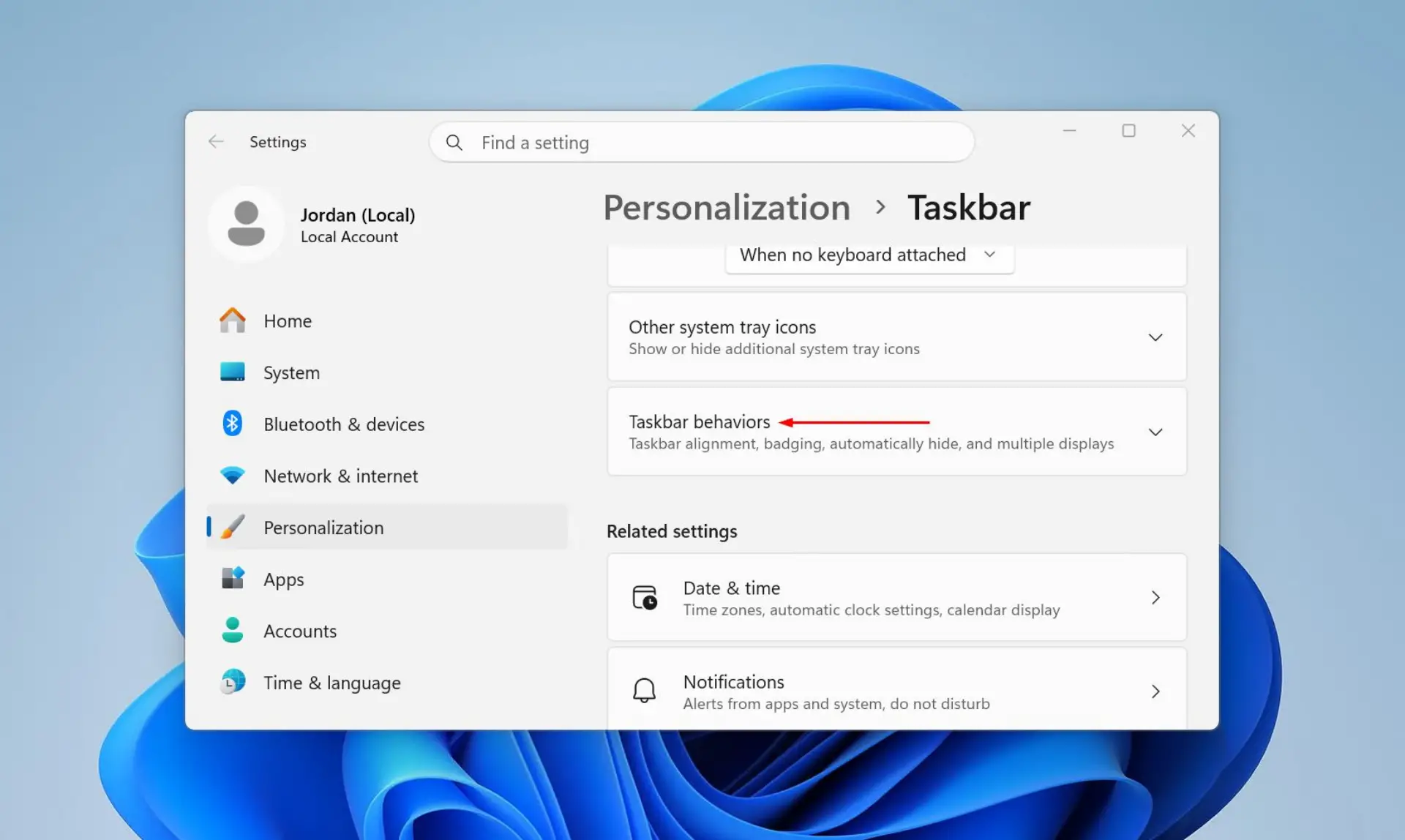 Expanding taskbar behaviours.