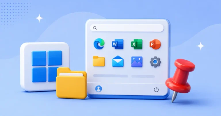 Pin apps and folders to Windows 11 Start.