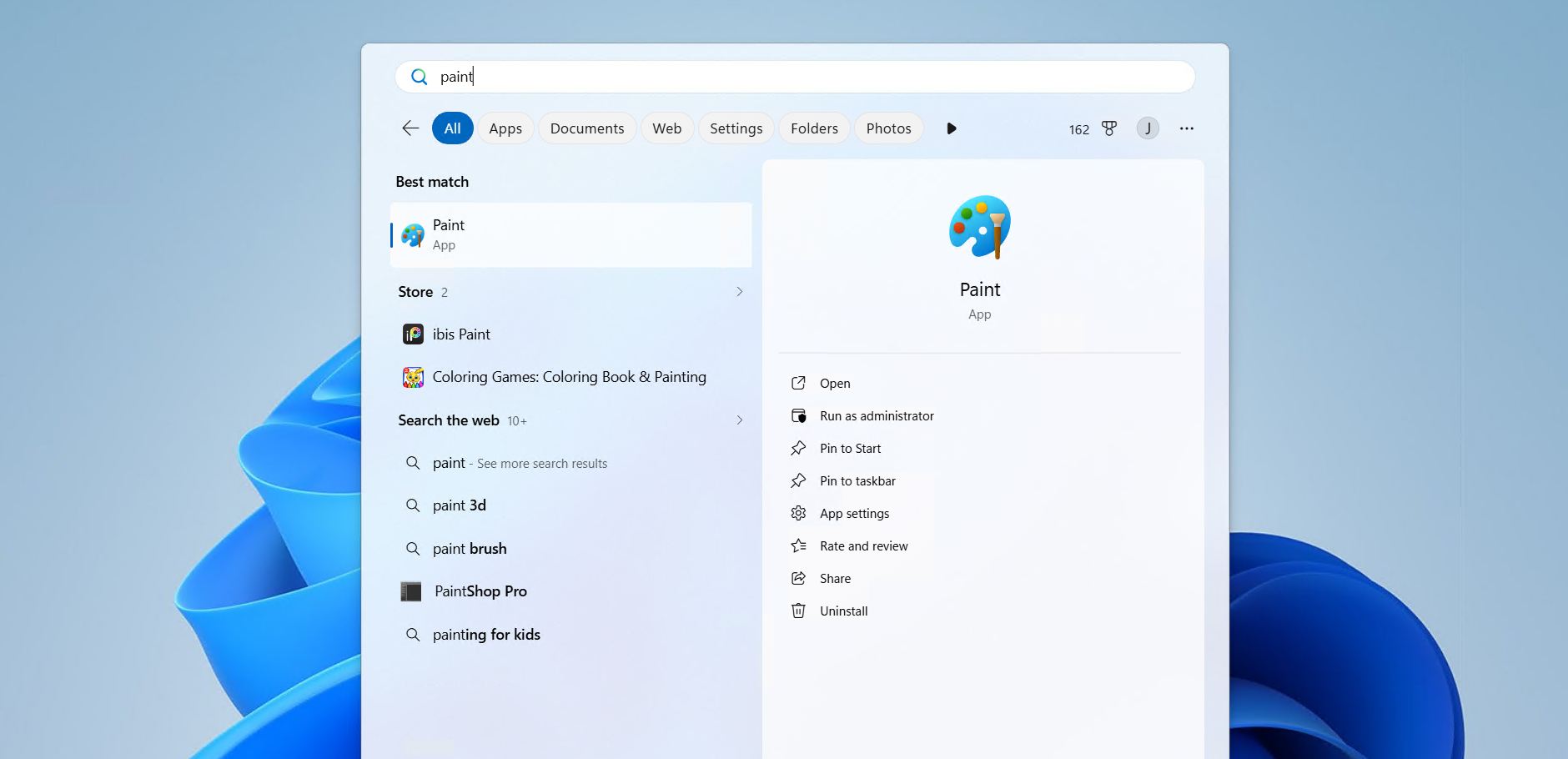 Searching app in Start.