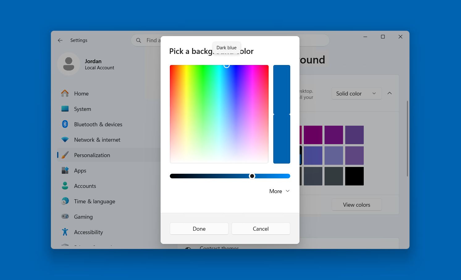 Custom color hex input field