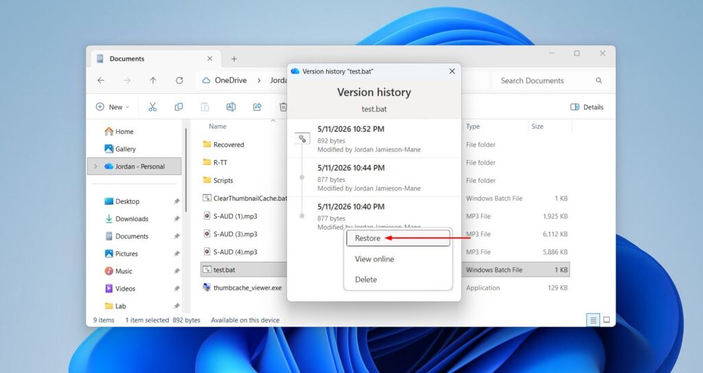 How to Restore a OneDrive File to a Previous Version: Walkthrough