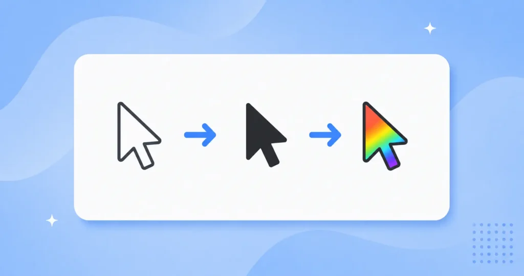 Changing the mouse cursor in Windows 11.