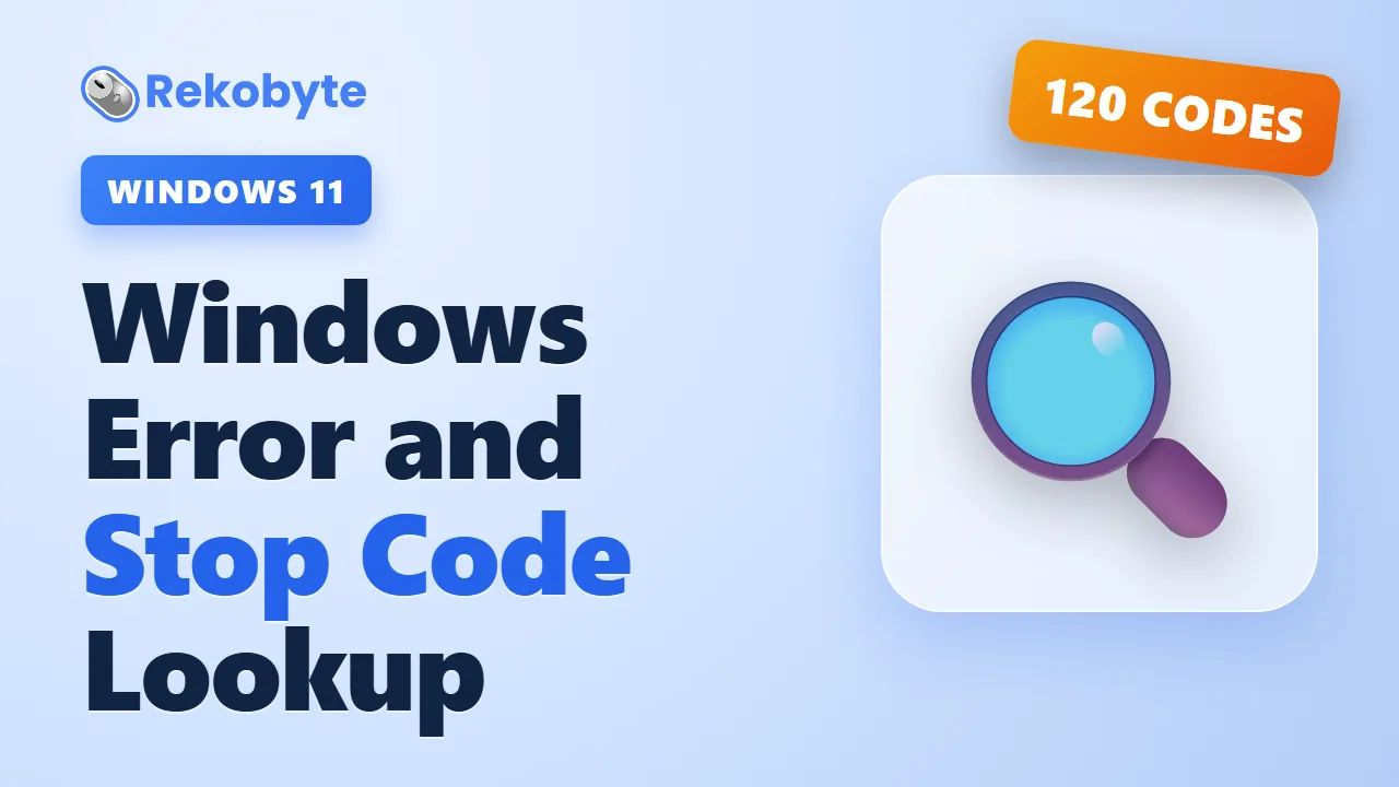 Windows Error and Stop Code Lookup: Search Any Code
